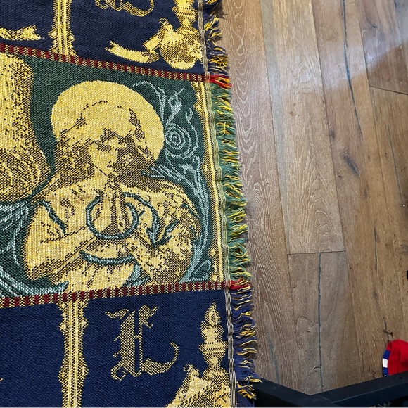 Vintage Christmas Tapestry Afghan Throw Blanket Joy To The World Noel 44x54 - Picture 10 of 15